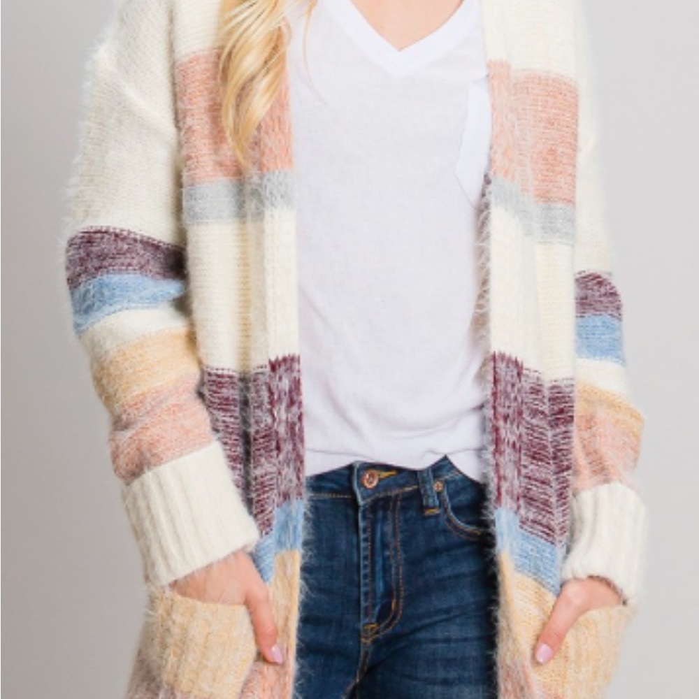 Never Worn! S/M Bêcool Color Block Cardigan